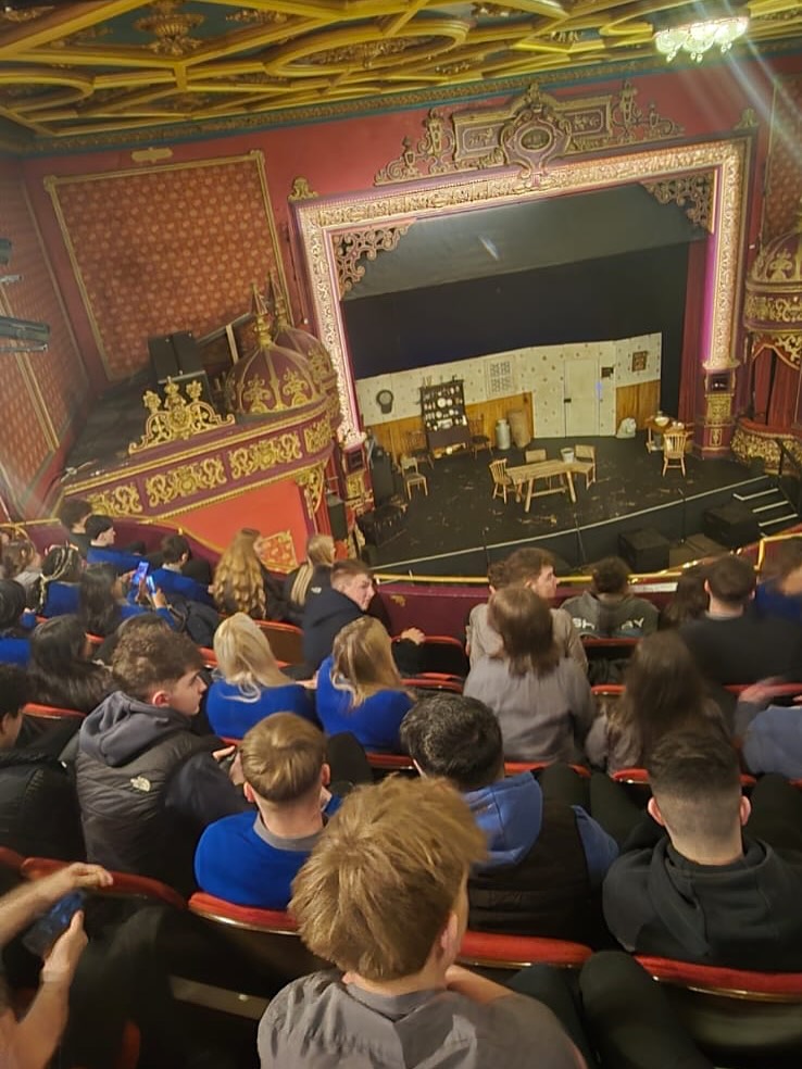 Audience view of Sive production set